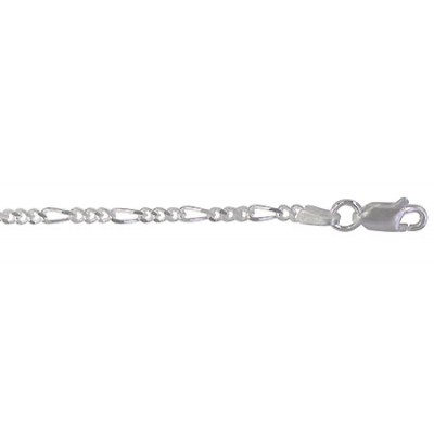 2.2mm Figaro Chain, 16" - 36" Length, Sterling Silver